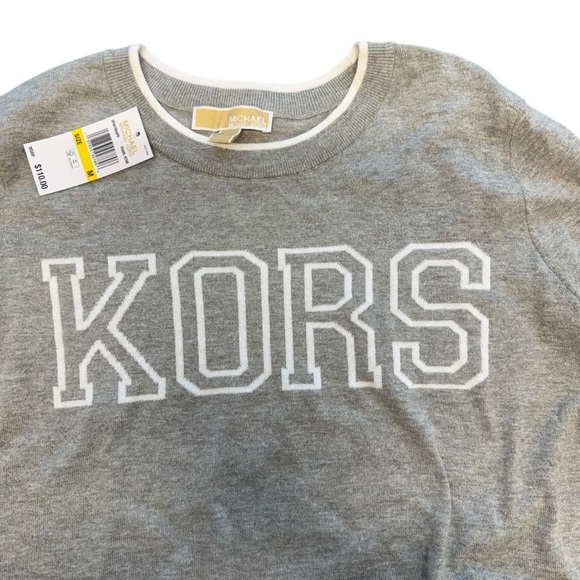 Michael Kors Gray KORS Logo Crop Sweatshirt